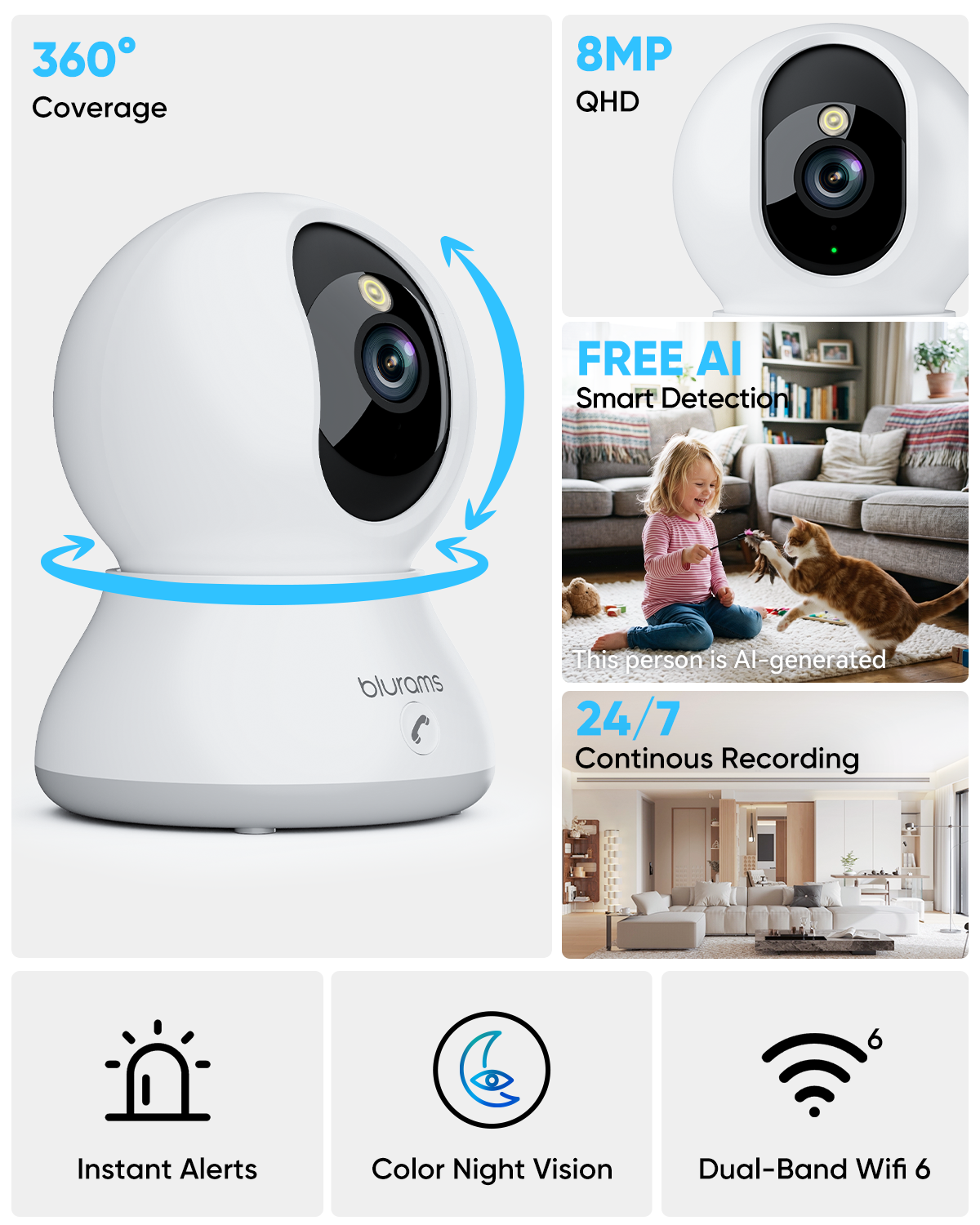 8MP Indoor Camera with Phone App - 2
