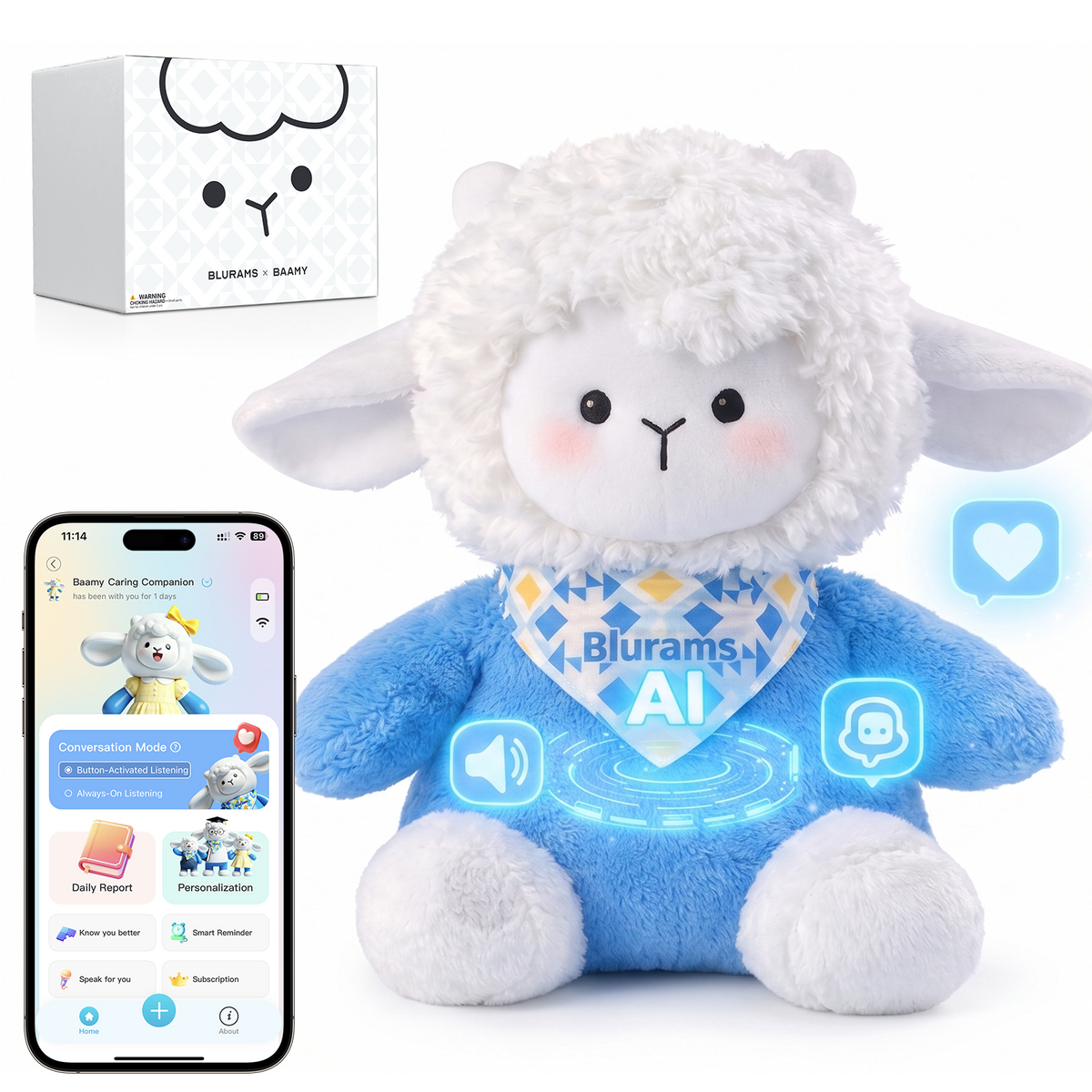 blurams Baamy AI Talking Plush Toy for Kids