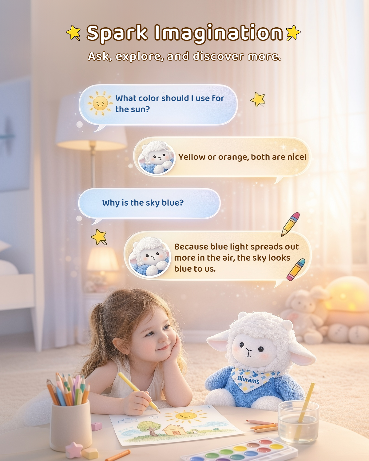 blurams Baamy AI Talking Plush Toy for Kids