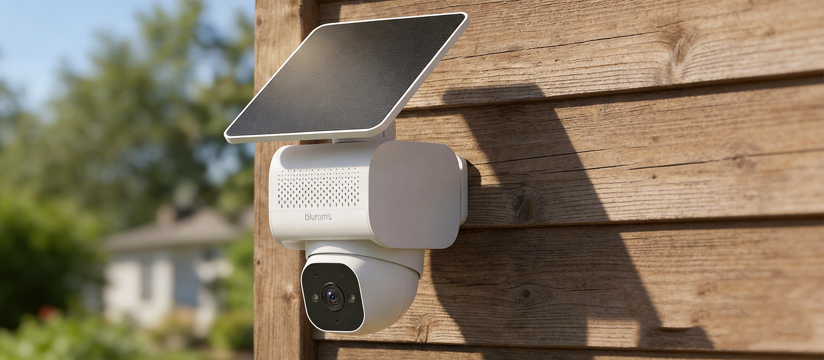 Blurams F20C outdoor security camera monitoring a home exterior