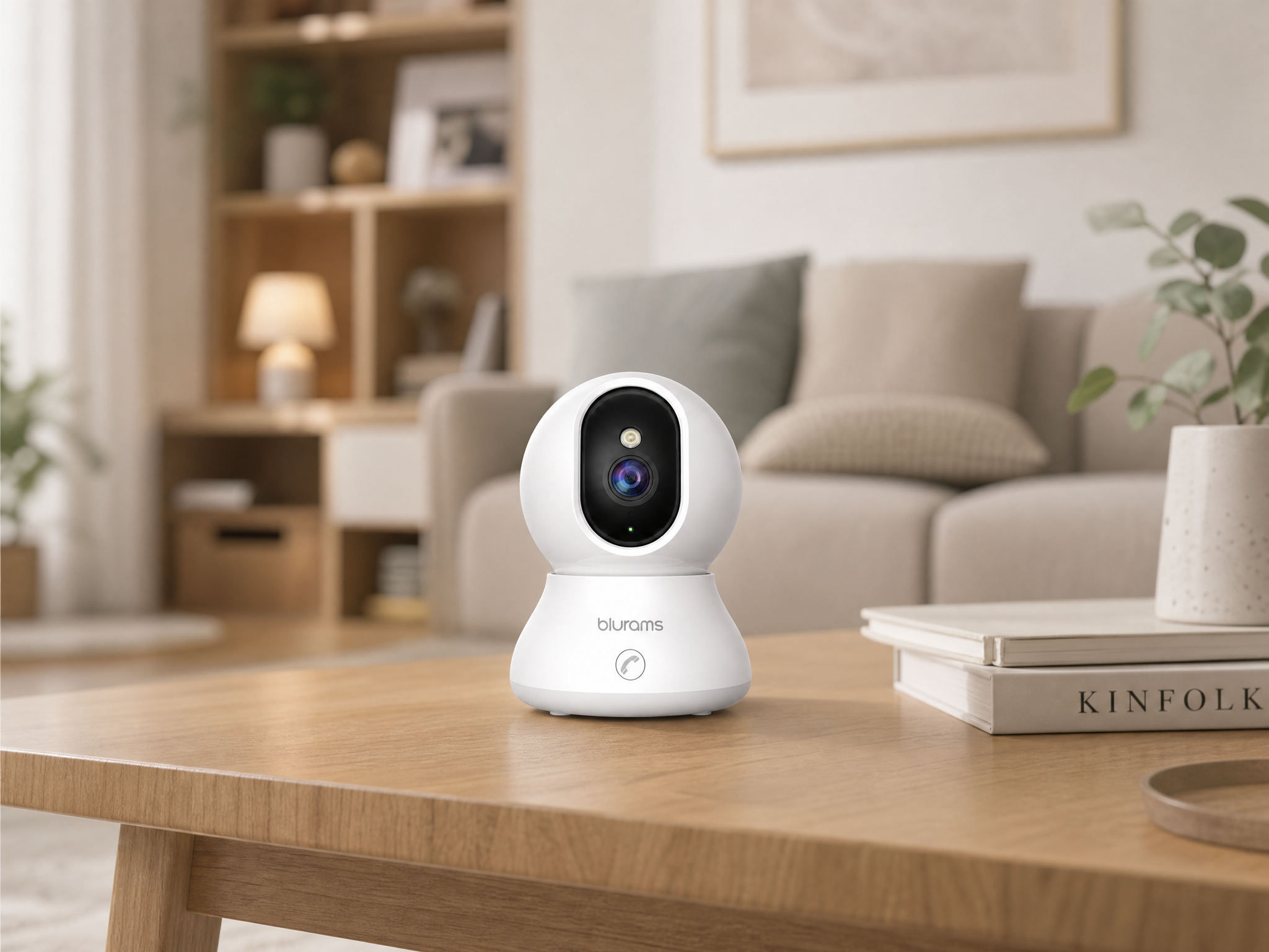 Wire-free indoor camera setup